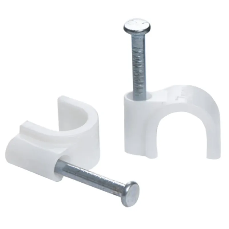 Grapa Curva Argos para Cable de 6 mm, con Clavo de Acero Integrado