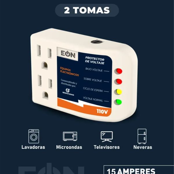 Regulador de voltaje ⚡2 tomas
