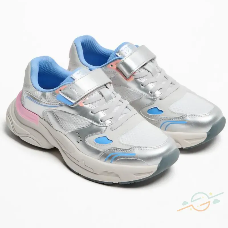 Tenis plateado azul rosa LEFTIES