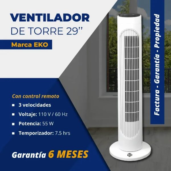 Ventilador de torre de 29¨(con control remoto)