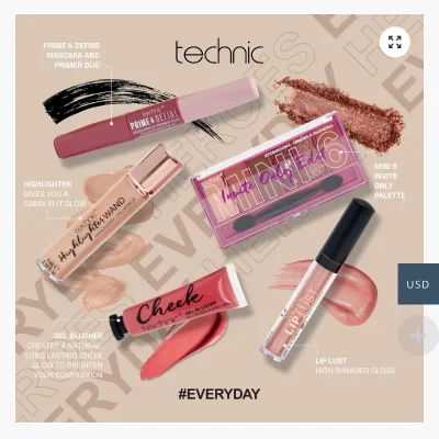 Set de maquillaje technic de 5 piezas✨
