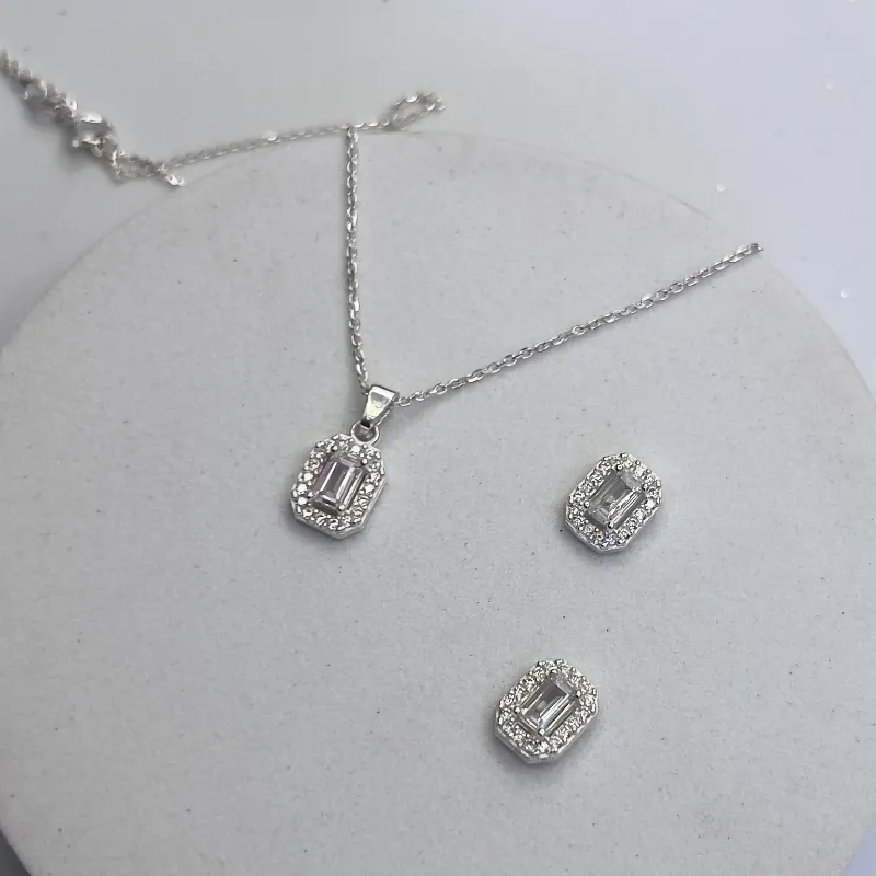 Conjunto de plata blanco