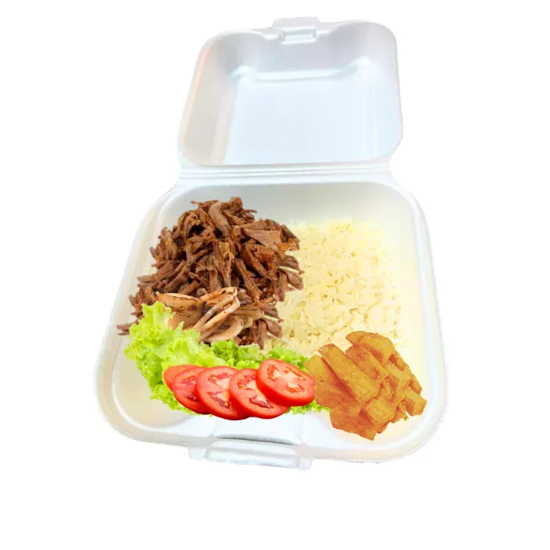 Completa Vaca frita (Arroz blanco/moro, vaca frita,  vegetales y viandas fritas)