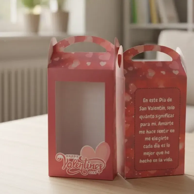 Caja con visor "Happy Valentine's"
