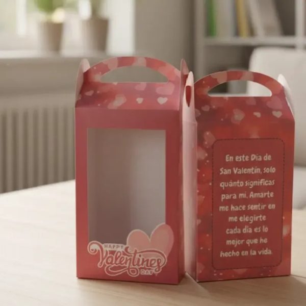 Caja con visor "Happy Valentine's"