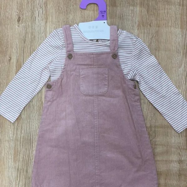 Conjunto de overol y enguatada color rosado