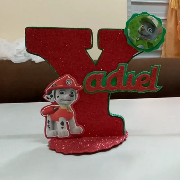 Letra o número 2D con nombre