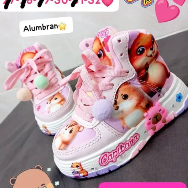 BOTAS ROSA POMPONES CAPIBARA ✨ Alumbran    9500 cup