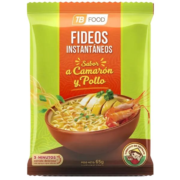 Fideos Instantáneos Sabor a Camarón & Pollo (4U)