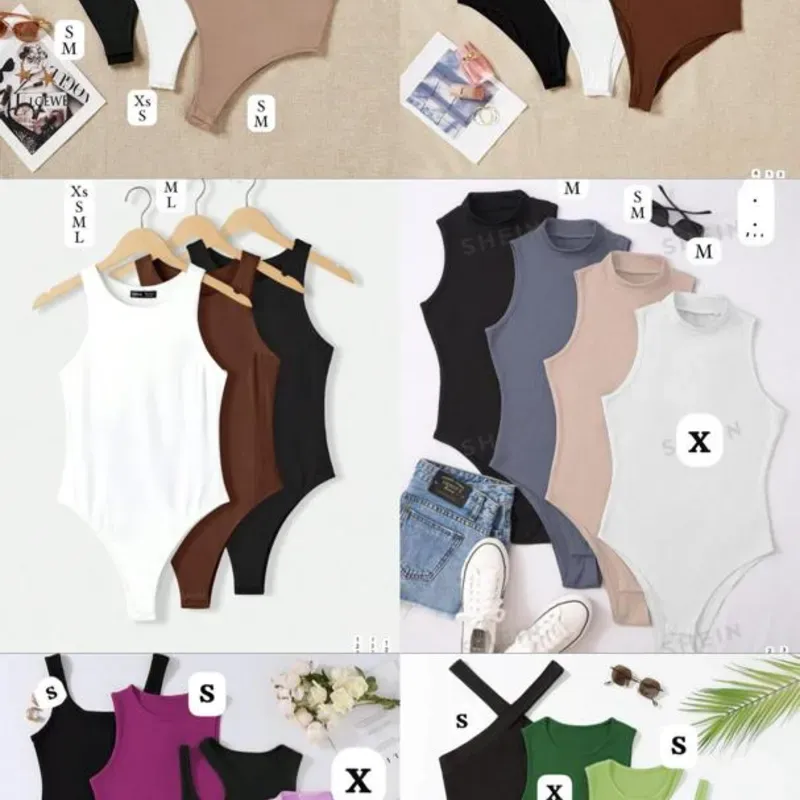  Bodysuits sin mangas en múltiples colores y tallas