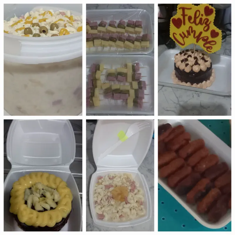 Ensalada fría, croquetas, pinchos, minikake