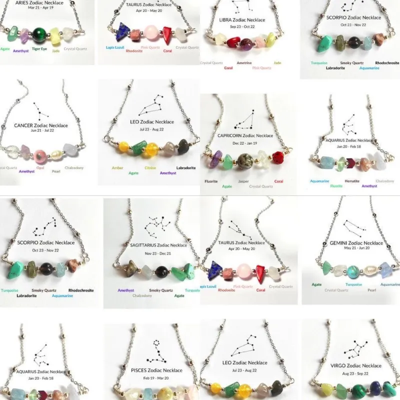 Cadenitas de cuarzos de signo zodiacal ❤️‍