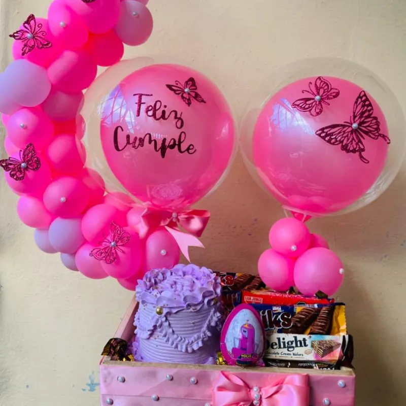 Regalo en color rosa y morado