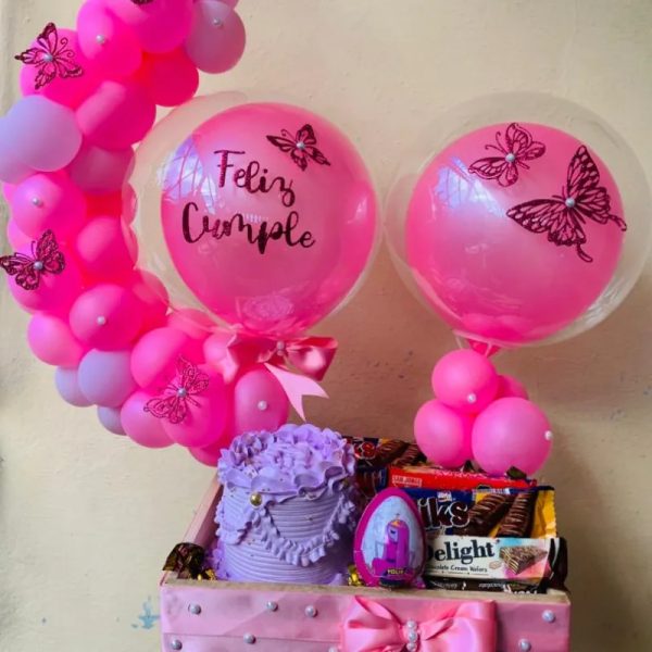 Regalo en color rosa y morado
