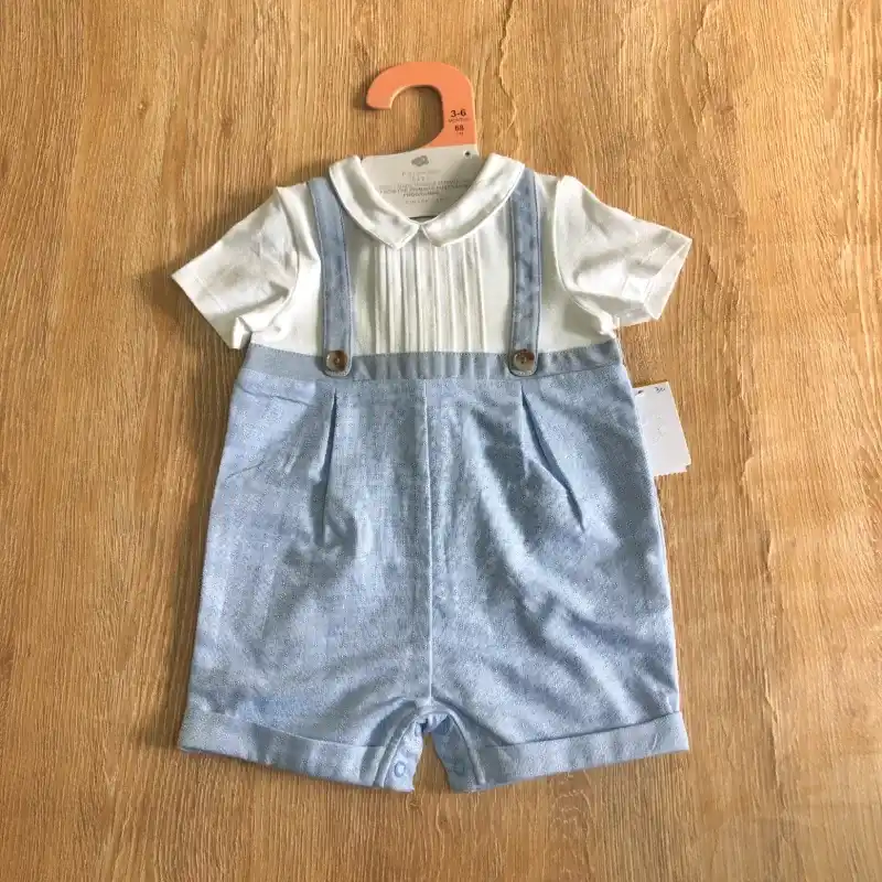 Conjunto de camisa y overol color azul