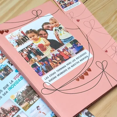 Diseño de collage de fotos con corazones