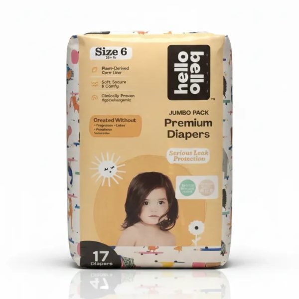 Pañales Premium Hello Bello Talla 6 (35+ lb) - Pack Jumbo de 17 Pañales