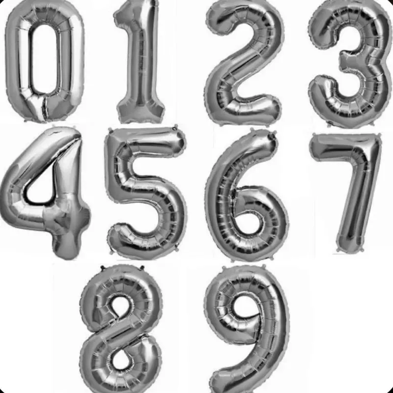 Globos de números metálicos