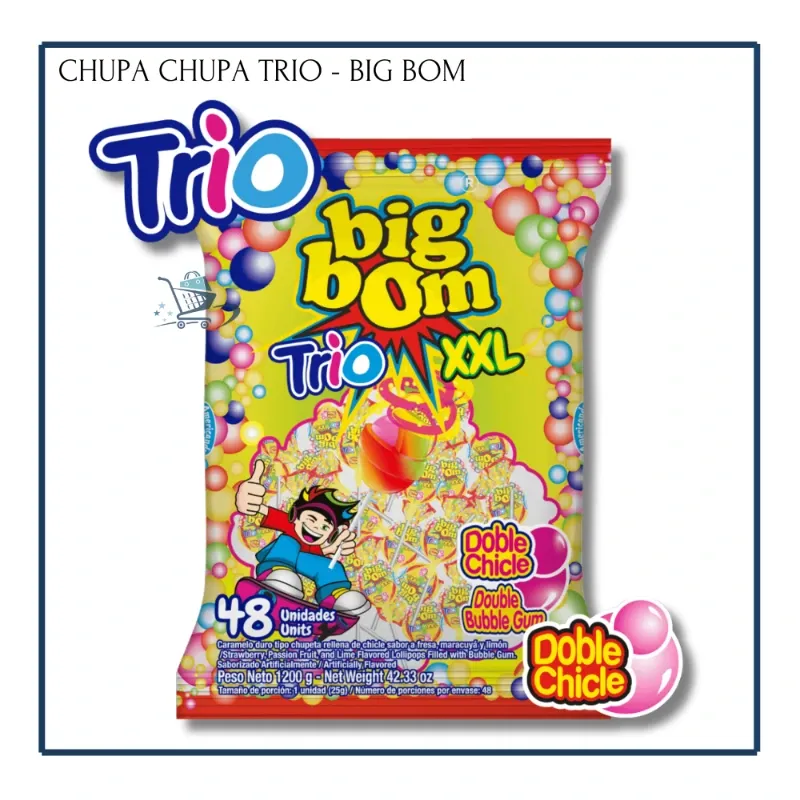 Chupa Chupas Trio - Big Bom XXL (48u)