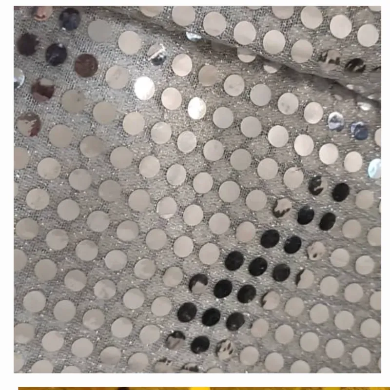 Tela lentejuelas plateada