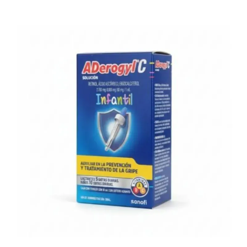 ADerogyl C Solución 10 ml - Vitamina C para Niños, Sabor Naranja