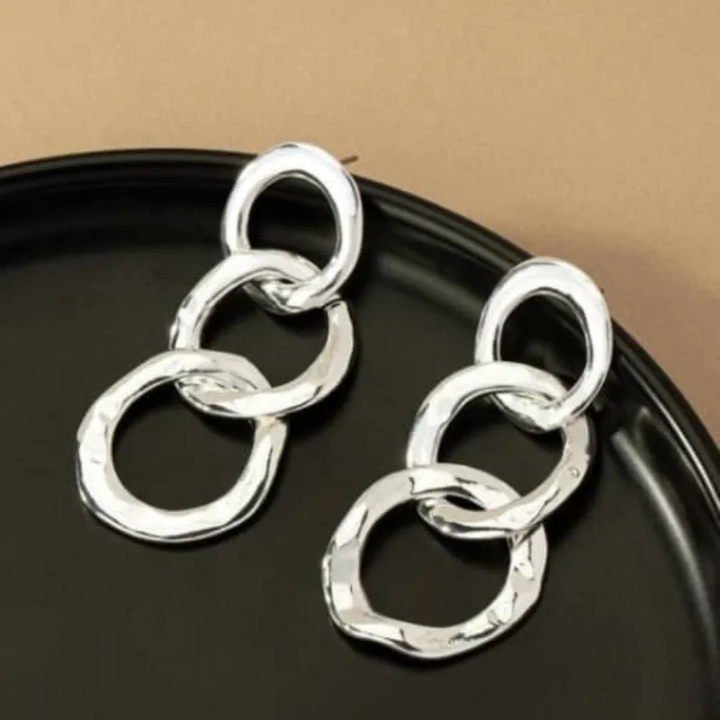 Pendientes de aro plateados