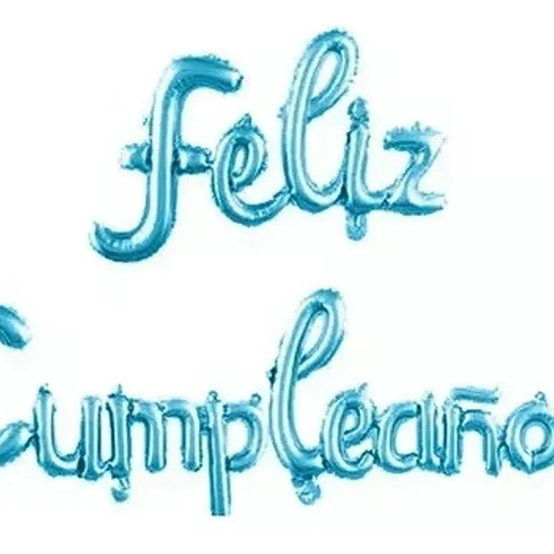 Cartel de feliz cumpleaños inflable azul claro