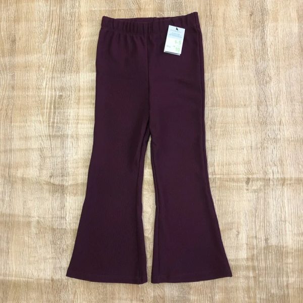 Leggings de patas anchas color rojo vino