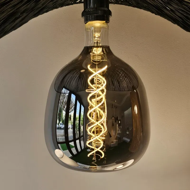 Bombillo decorativo tipo gota gris