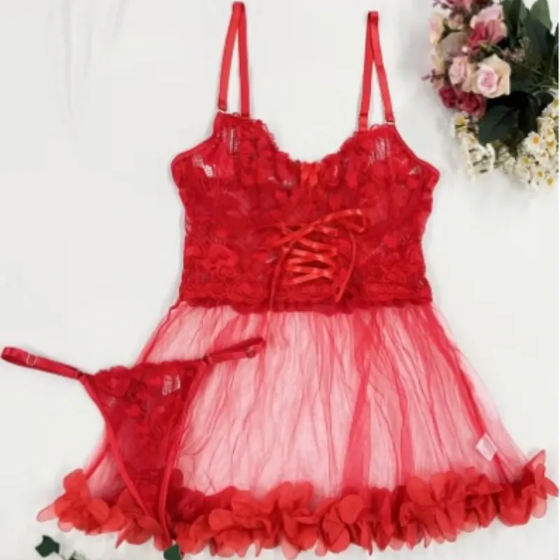 Babydoll rojo con tanga