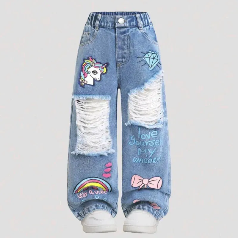 Pantalón d mezclilla diseño unicornio