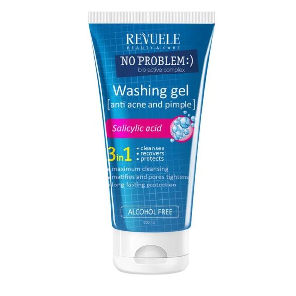 Gel Limpiador Facial Revuele No Problem 3 en 1 con Ácido Salicílico