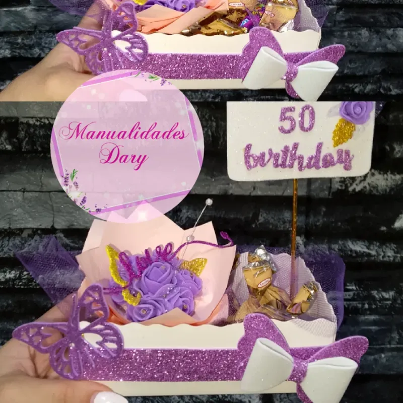 Cajitas con mini ramo