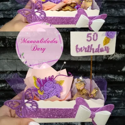 Cajitas con mini ramo