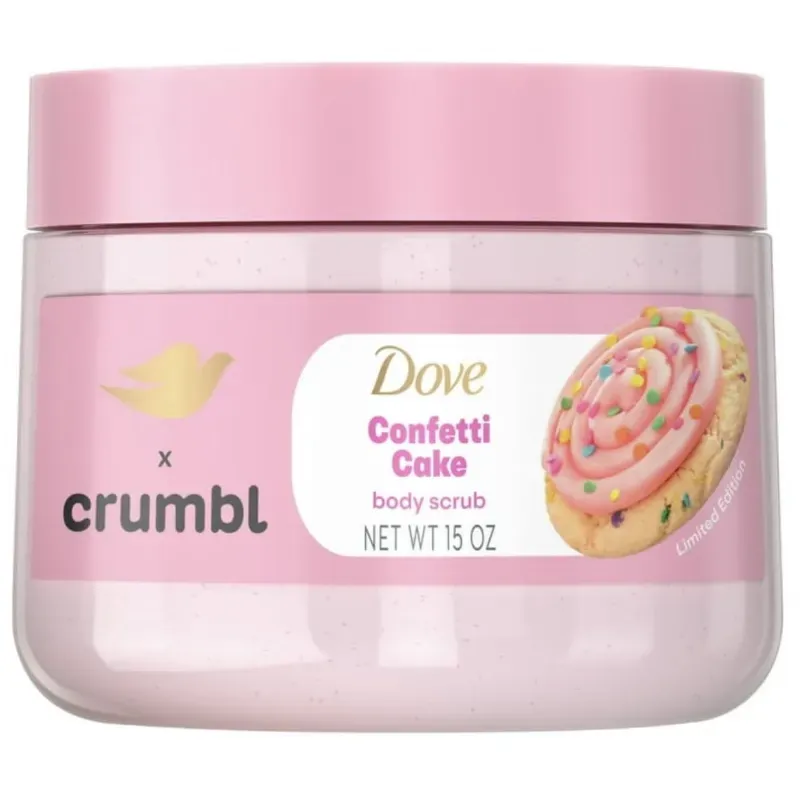 Exfoliante corporal Dove x Crumbl Confetti Cake