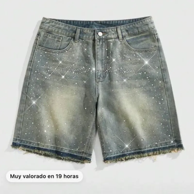 Shorts mezclilla de brillo