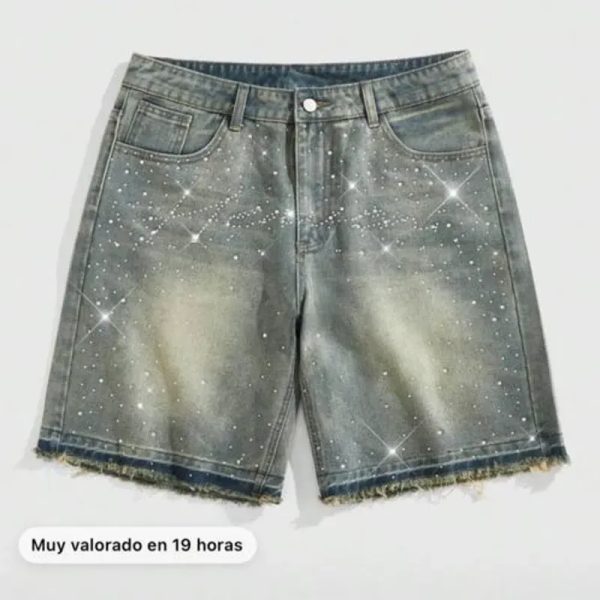 Shorts mezclilla de brillo