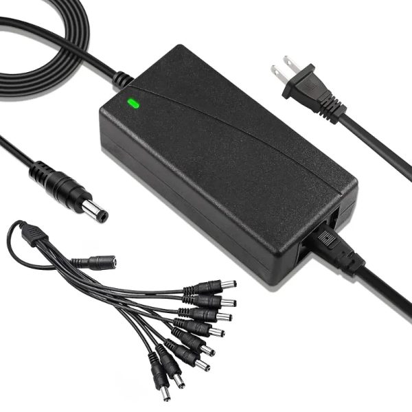Adaptador de corriente de cámara de seguridad 12V 5A 100V-240V AC a 12V DC