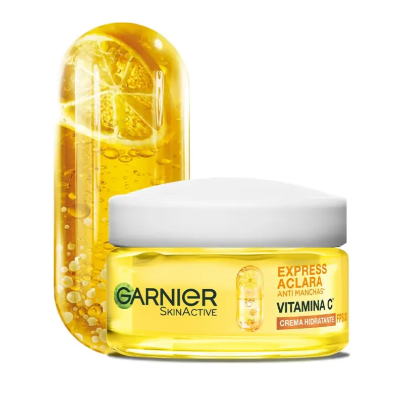 Crema Garnier Skin Active Face Express Aclara, tono uniforme con FPS30
