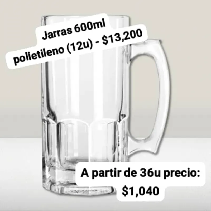 Jarras de Cerveza Polietileno 600ml