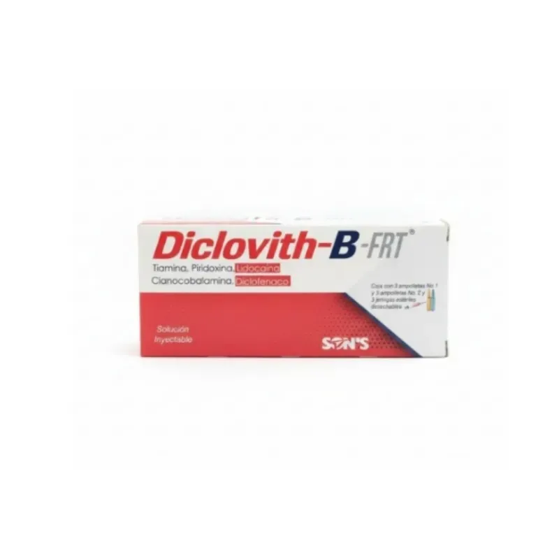 Diclovith B FRT - Diclofenaco + Lidocaína Solución Inyectable