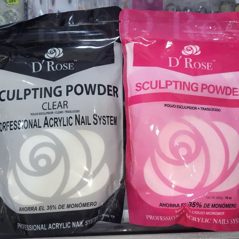 Paquetes de Polvo Acrílico Diamond Rose Clear y Rosa Pink