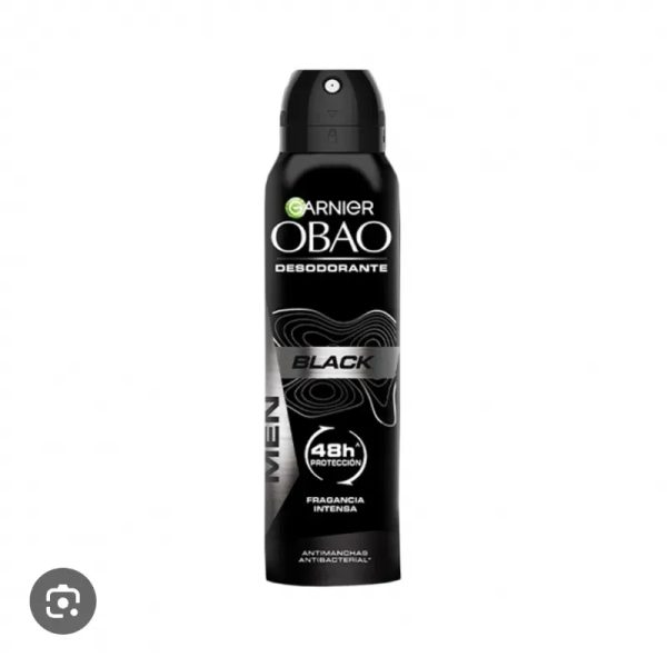 DESODORANTE SPRAY OBAO BLACK  ANTIBACTERIAL -ANTIMANCHAS 150ML