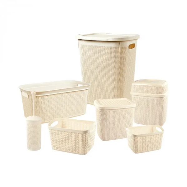 SET DE BAÑO 7 PIEZAS CREMA 7HOUSE