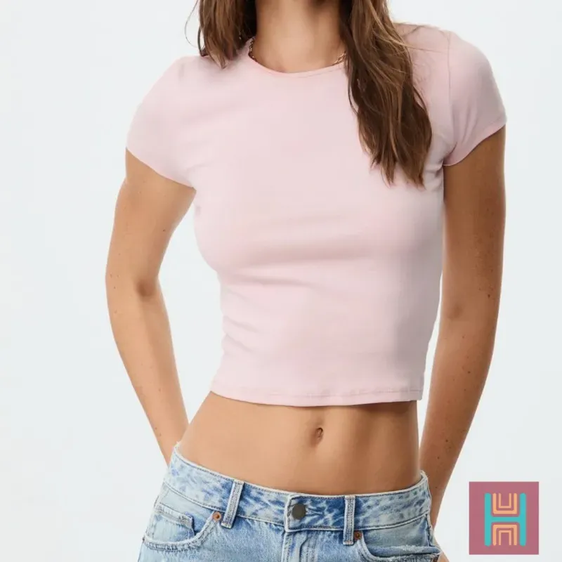CAMISETA BÁSICA SLIM FIT ROSADO 0018