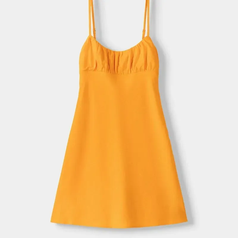 Vestido recto de lino