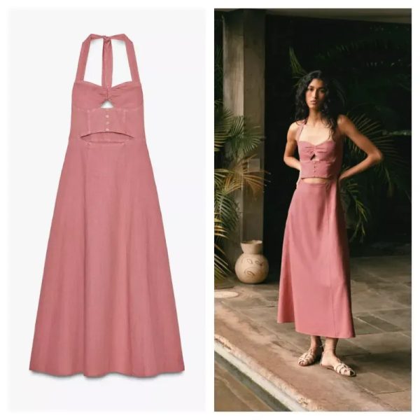 Vestido Zara cut ot maxi