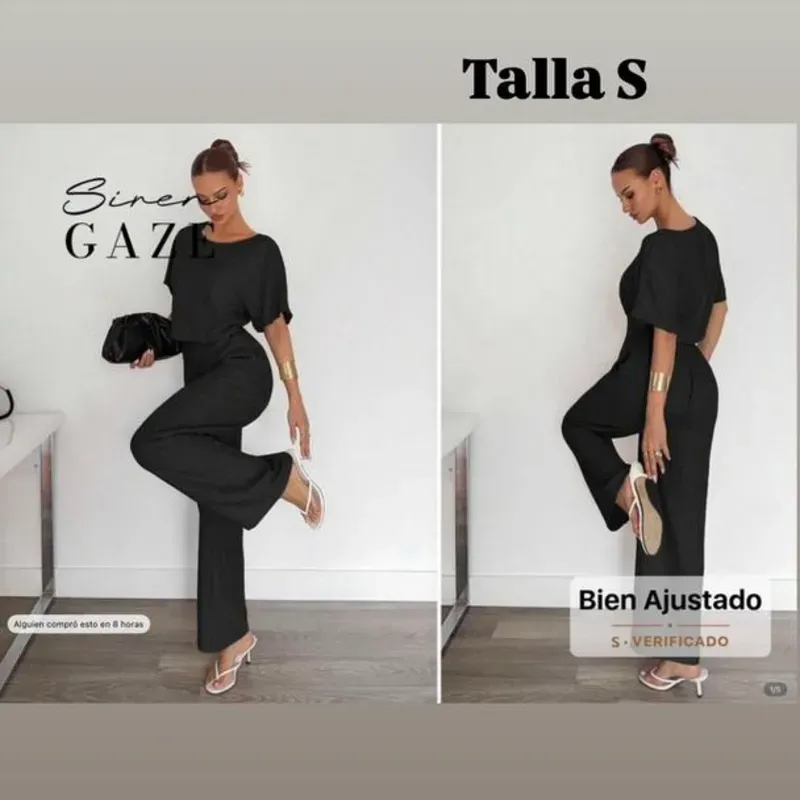 Conjunto elegante de pantalón de corte recto y pluover