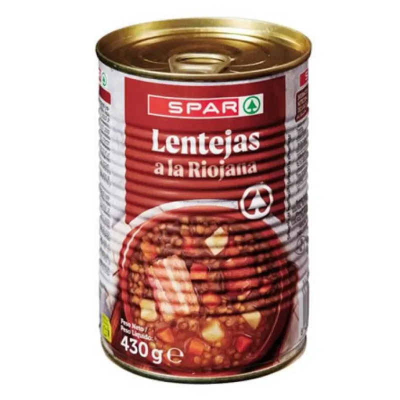 Lentejas a la Riojana SPAR. (430 g)