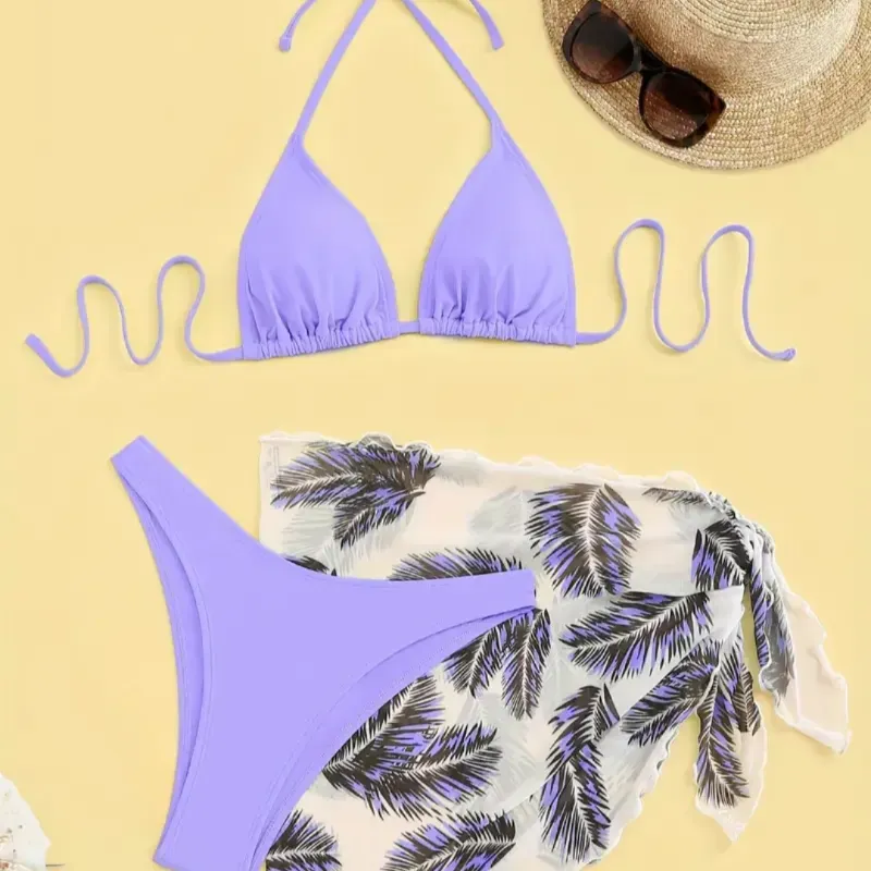  Bikini con pañoleta — Morado